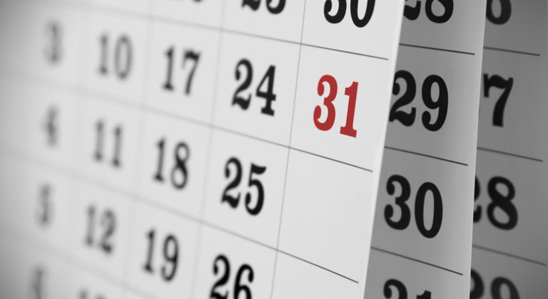 Photo of a calendar